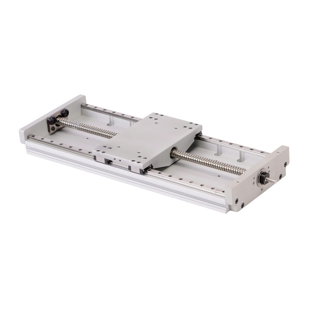 LAHP-33WTM210LP25 - SureMotion linear actuator assembly, twin square bearing rail, 120mm wide, 210mm travel, lead screw, 0.25in pitch, carbon steel rail.