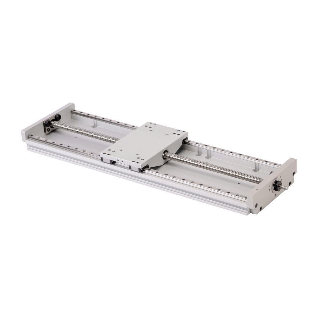 LAHP-33WTM310B10M - SureMotion linear actuator assembly, twin square bearing rail, 120mm wide, 310mm travel, ball screw, 10mm pitch, carbon steel rail.