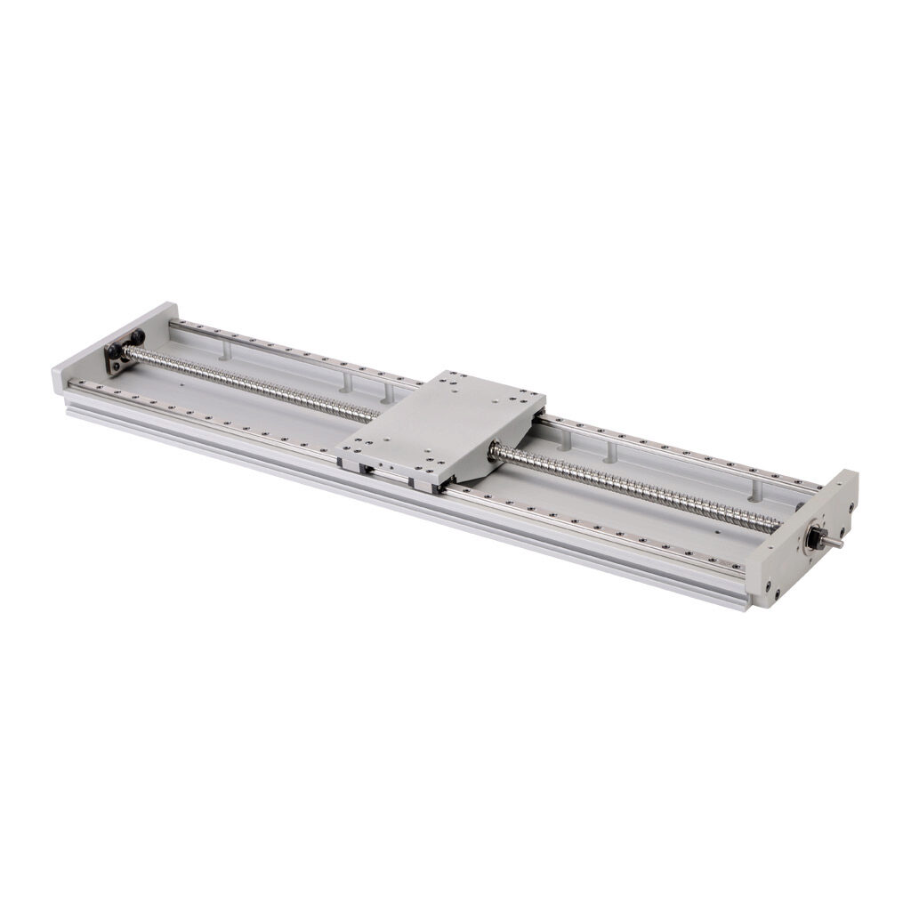 LAHP-33WTM410B10M - SureMotion linear actuator assembly, twin square bearing rail, 120mm wide, 410mm travel, ball screw, 10mm pitch, carbon steel rail.