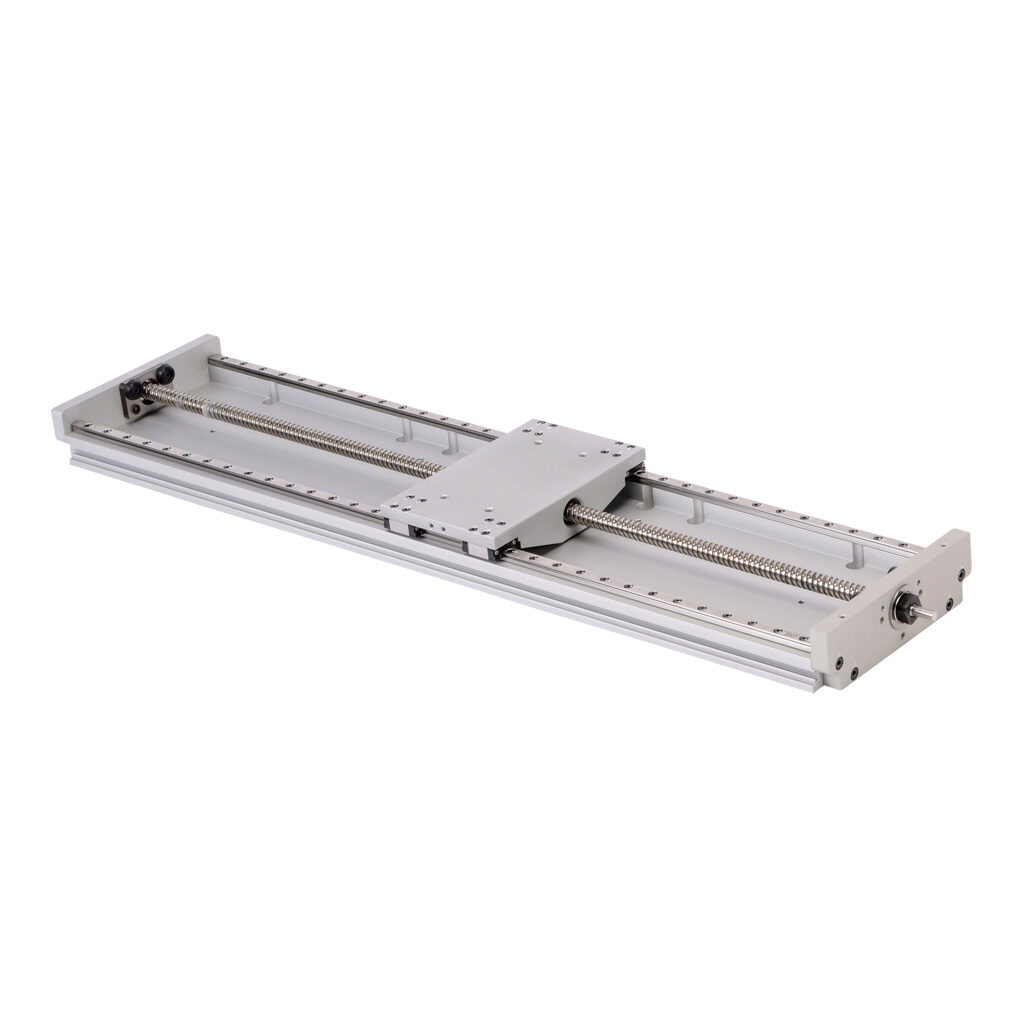 LAHP-33WTM410LP25 - SureMotion linear actuator assembly, twin square bearing rail, 120mm wide, 410mm travel, lead screw, 0.25in pitch, carbon steel rail.