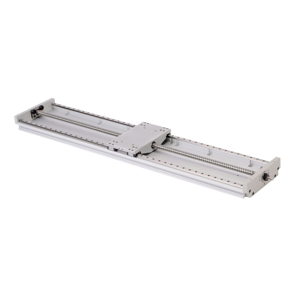 LAHP-33WTM510B10M - SureMotion linear actuator assembly, twin square bearing rail, 120mm wide, 510mm travel, ball screw, 10mm pitch, carbon steel rail.