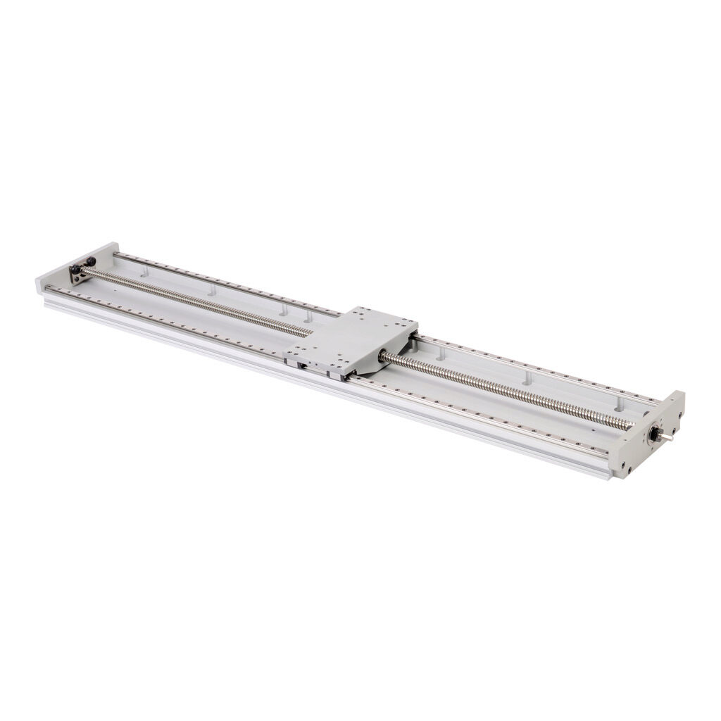 LAHP-33WTM610LP25 - SureMotion linear actuator assembly, twin square bearing rail, 120mm wide, 610mm travel, lead screw, 0.25in pitch, carbon steel rail.
