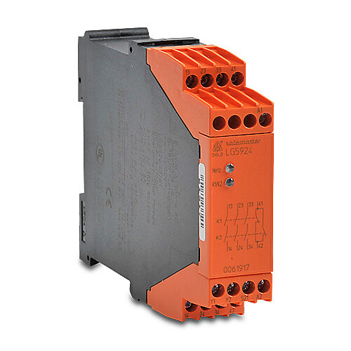 LG5924-48-61-110 - Dold safety relay, emergency stop, 1-channel, 110 VAC, (3) N.O. safety output(s), (1) N.C. monitoring output(s), fixed screw terminals.