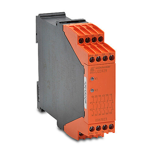 LG5929-60-100-61 - Dold safety relay extension module, 24 VAC/VDC, (5) N.O. safety output(s), (1) N.C. monitoring output(s), fixed screw terminals.
