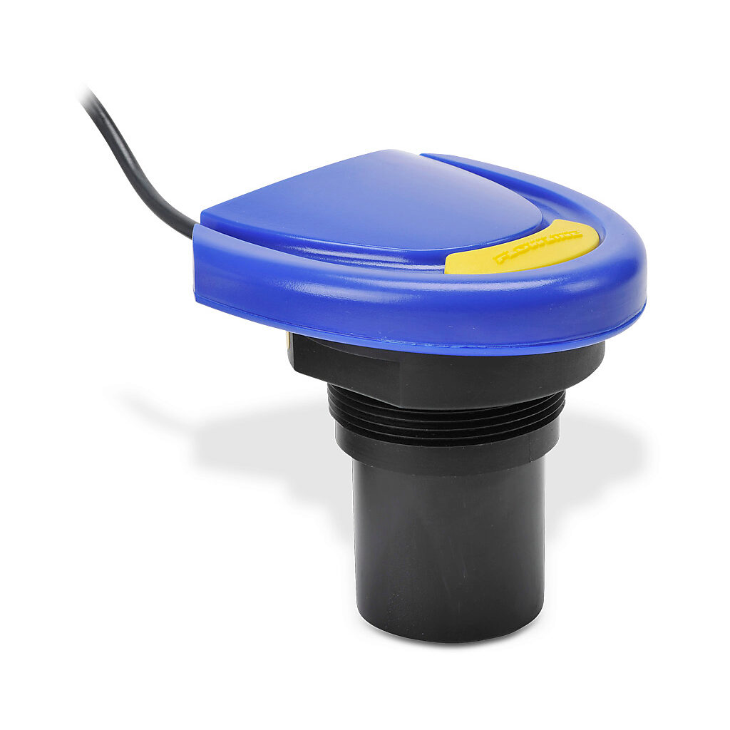 LU29-00 - Flowline EchoSonic II ultrasonic liquid level sensor, 32.8ft/10m sensing range, 4-20 mA, 14-28 VDC, 2in male NPT process connection.