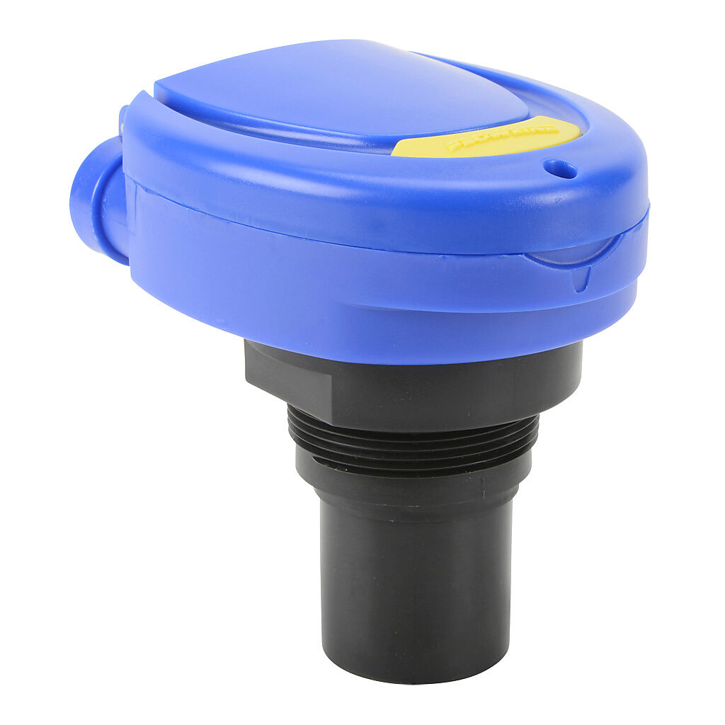 LU74-5004 - Flowline EchoSwitch ultrasonic liquid level sensor, 18ft/5.5m sensing range, 4-20 mA or (1) SPDT relay, (2) SPST-N.O. relays, 95-250 VAC, LCD digital display with pushbuttons, 2in male NPT process connection.