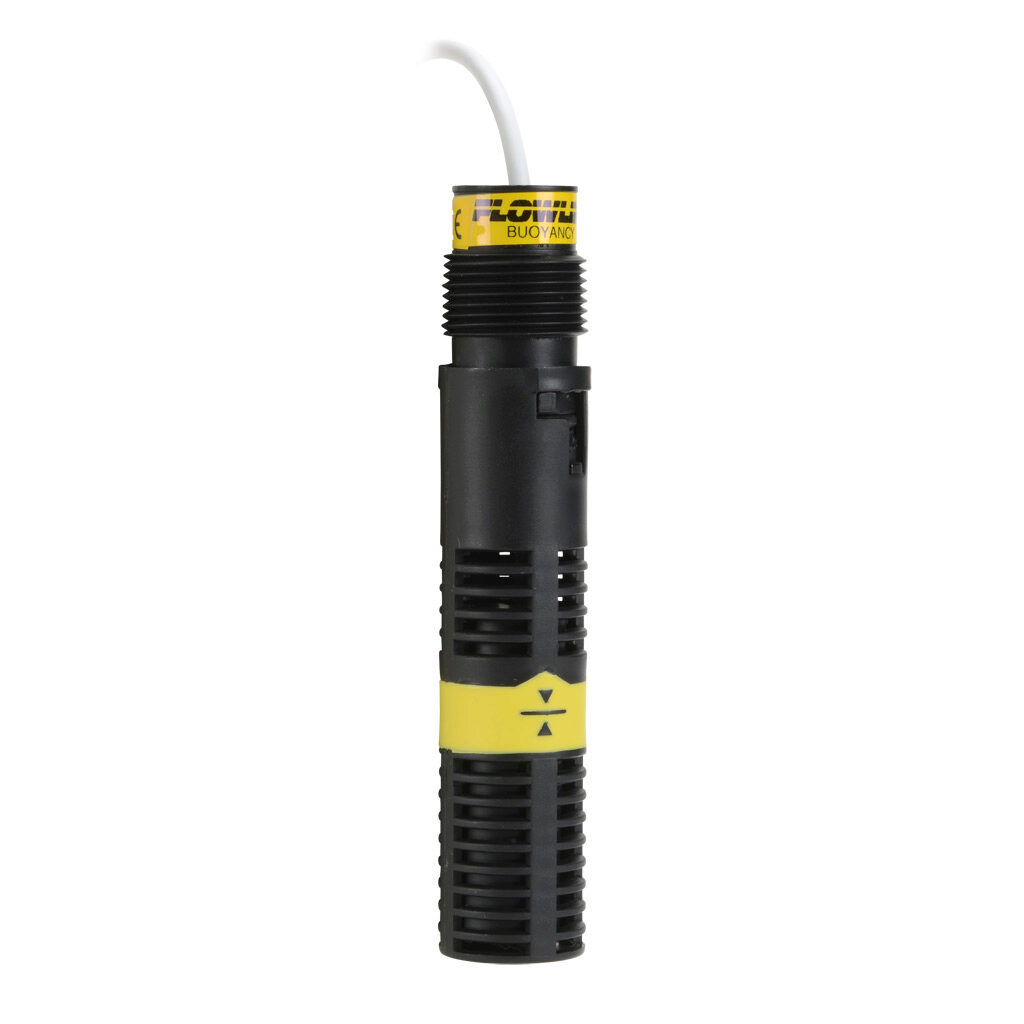 LV10-1301 - Flowline Switch-Tek float liquid level switch, vertical mount, 4.3in insertion length, 1.0in diameter slosh shield float, polypropylene wetted parts, -40 to 194 deg F, 3/4in male NPT process connection, SPDT reed switch.