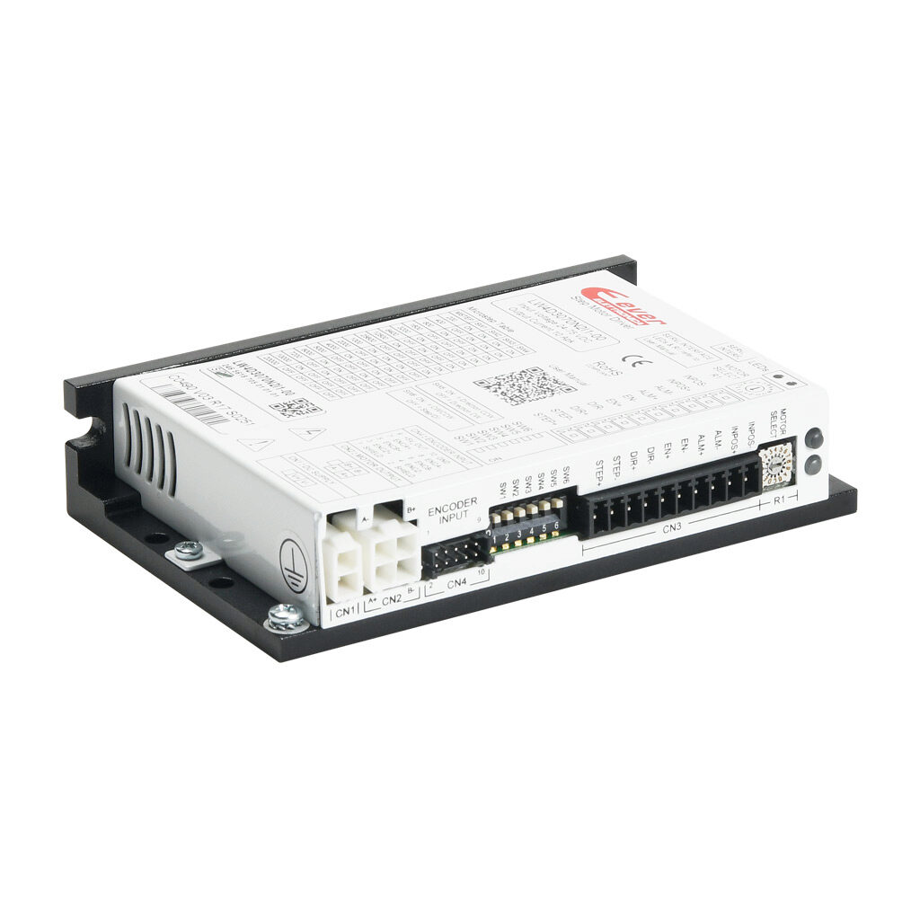 LW4D3070N2I1-00 - Ever Motion Solutions DC open/closed loop advanced microstepping stepper drive, 10A per phase, 2-phase output, 24-75 VDC, bipolar, position mode, 200 to 65536 steps per revolution. Requires LW4D3KIT-C0 connector kit or LW4D3KIT-0...