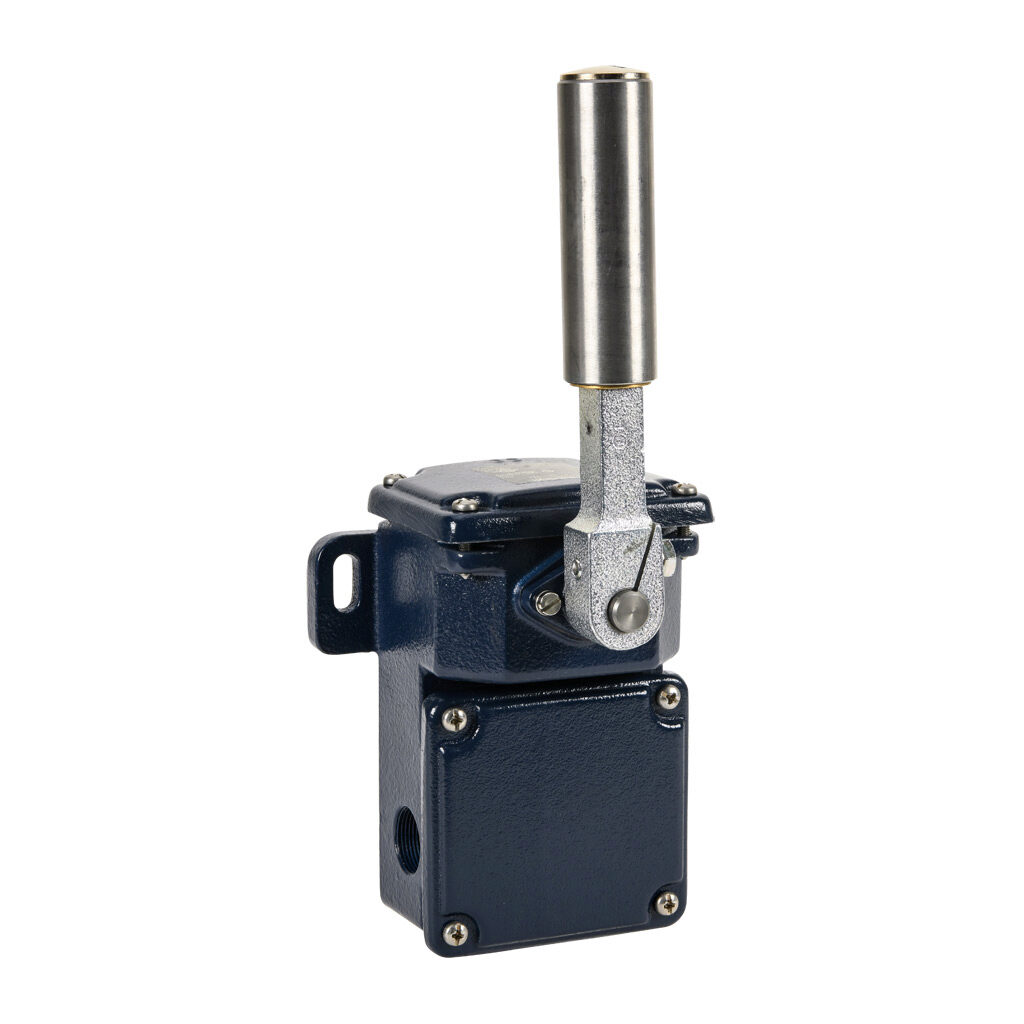 M.250-22Z-1224 - Schmersal heavy duty limit switch, side rotary lever with metal belt roller, (2) N.O./(2) N.C. contact(s), snap action, 122mm hole spacing, cast iron, (2) M25 x 1.5 cable entry.