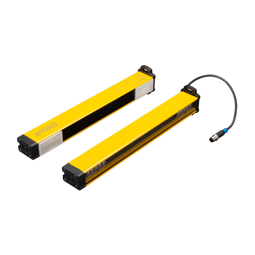 MA-L2P-TRX - ReeR L-type muting arm pair, active/passive pair, 2 parallel beams, one way. For use with ReeR Safegate light curtains.