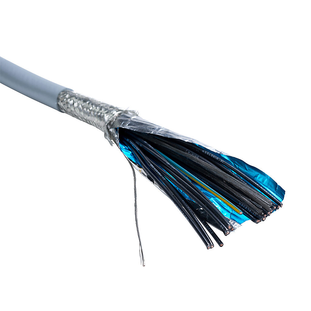 MCTC-16-25S-1 - Southwire flexible control cable, shielded, 25 conductors (includes ground), 16 AWG, bare copper, PVC/Nylon conductor insulation material, black with white numbers and green/yellow ground, TPE jacket, gray, cut to length.