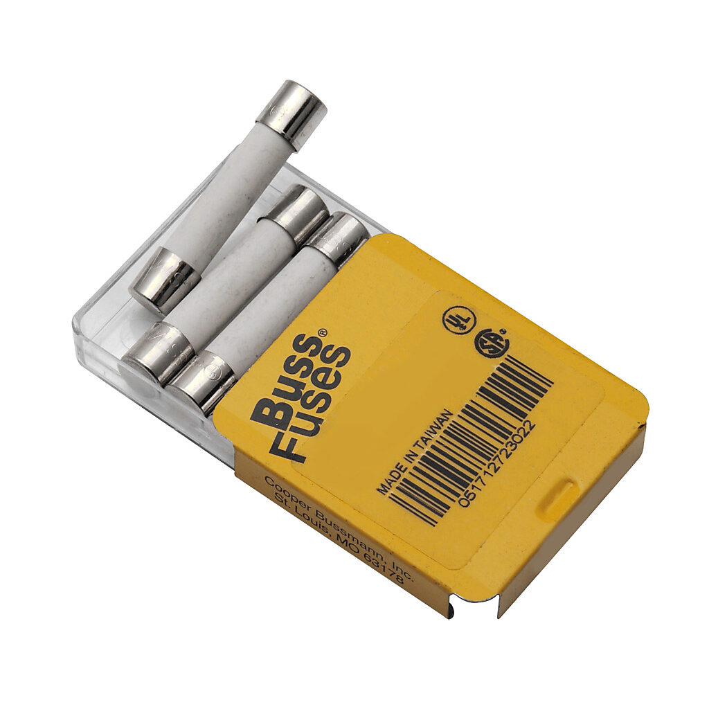 MDA15 - Bussmann fuse, MDA series, small dimension, time-delay, 15A, 250 VAC, ceramic tube. Package of 5. Supplemental, electronic protection applications. Manufacturer part number: MDA-15-R.