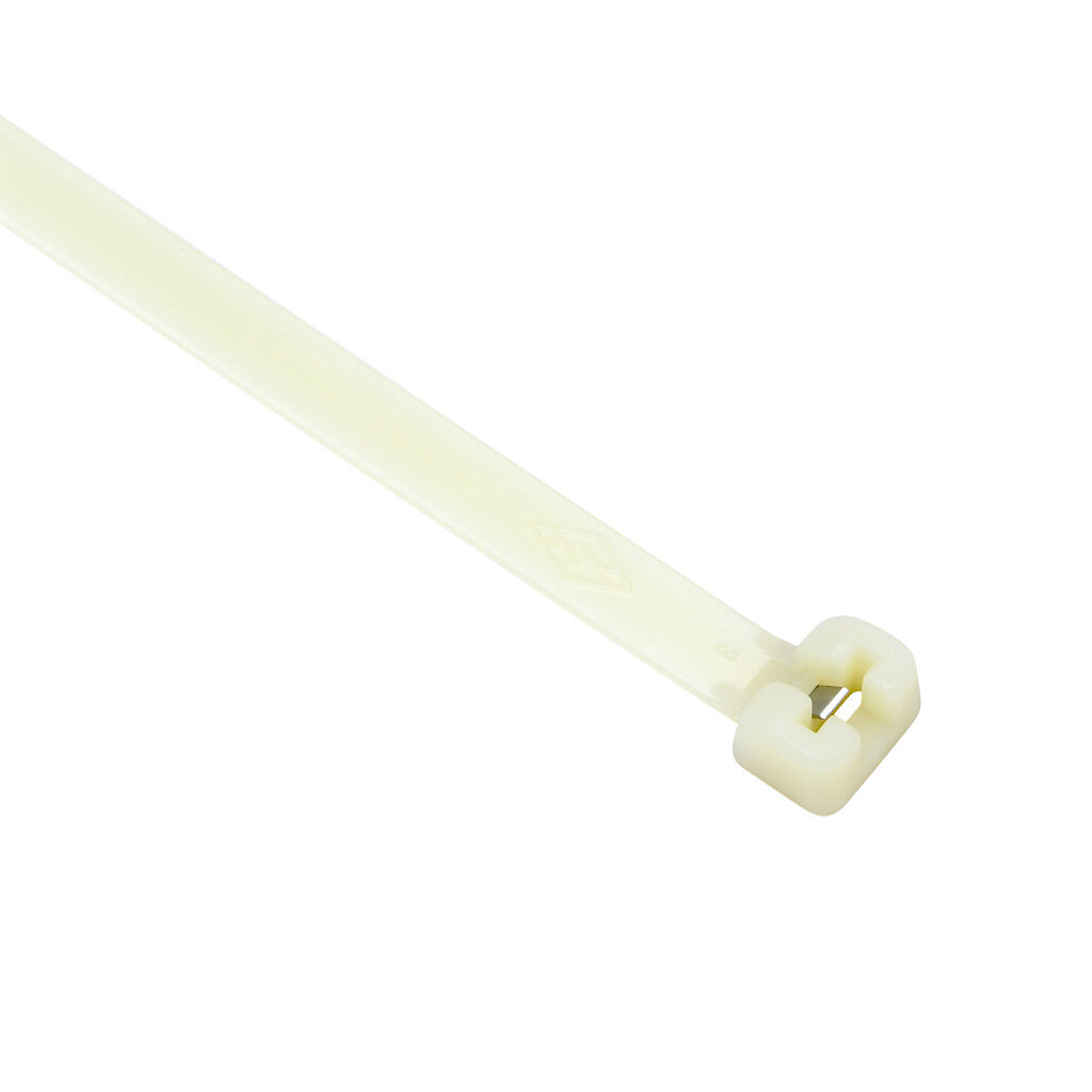 MET.2.2739R - SapiSelco ME-T series steel tooth cable tie, general purpose, nylon 6.6, 8.66in length, 0.3in width, 116lb tensile strength, 2.2in maximum bundle diameter, natural. Package of 500.