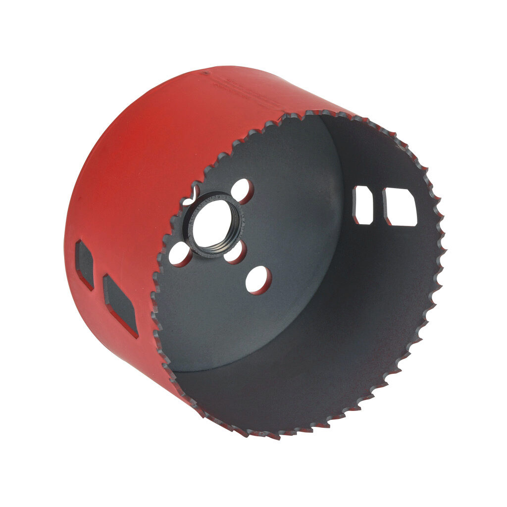 AutomationDirect MHS58 - MK Morse hole saw, 3-5/8in (92mm), bi-metal cobalt, hardened steel backer, varied tooth, 1-15/16in (50mm) maximum cutting depth.