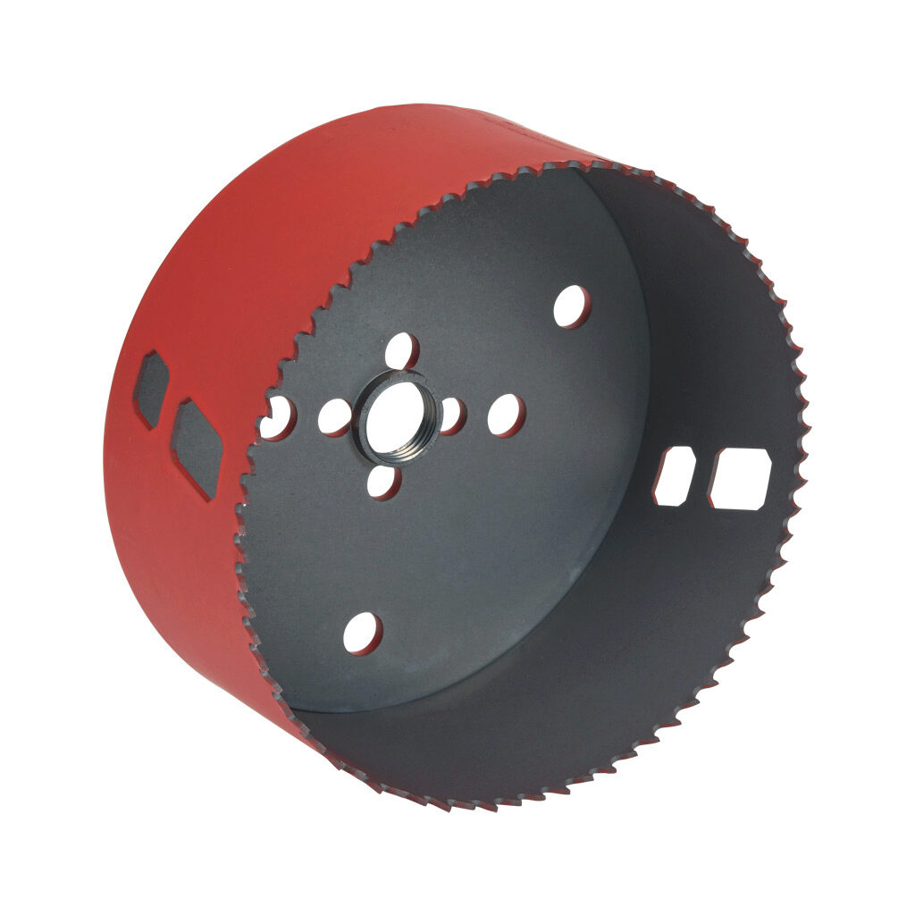 AutomationDirect MHS76 - MK Morse hole saw, 4-3/4in (121mm), bi-metal cobalt, hardened steel backer, varied tooth, 1-15/16in (50mm) maximum cutting depth.