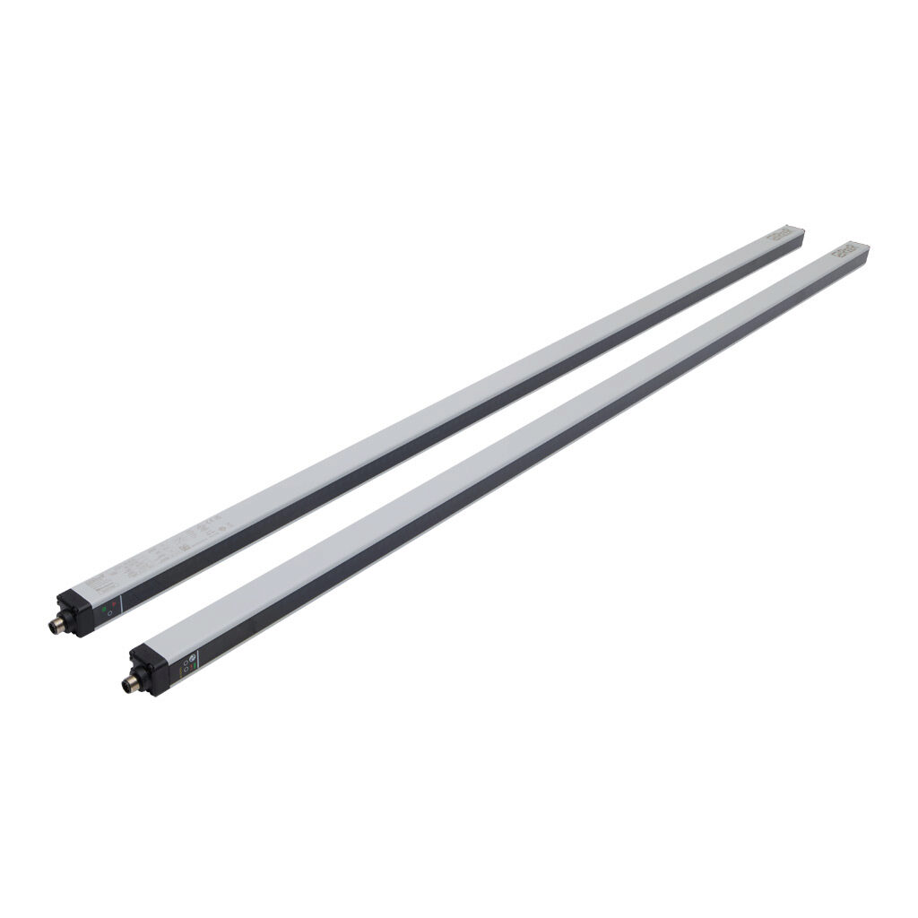 MI1201-IOL - ReeR Micron light grid, sender/receiver pair, measuring, 10mm resolution, 1190mm detection height, 0-10m operating distance, PNP, configurable, (2) 5-pin M12 quick-disconnects, IO-Link compatible.