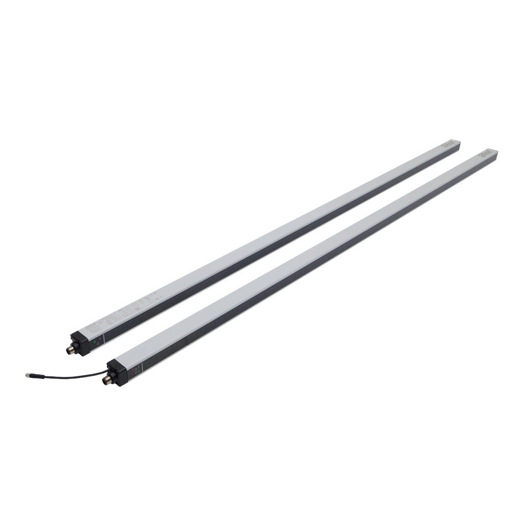 MI1203-AC - ReeR Micron light grid, sender/receiver pair, measuring, 30mm resolution, 1170mm detection height, 0-10m operating distance, (2) push-pull, (2) 4-20mA analog output, configurable, (1) 5-pin M12 quick-disconnect and (1) 8-pin M12 quick-...