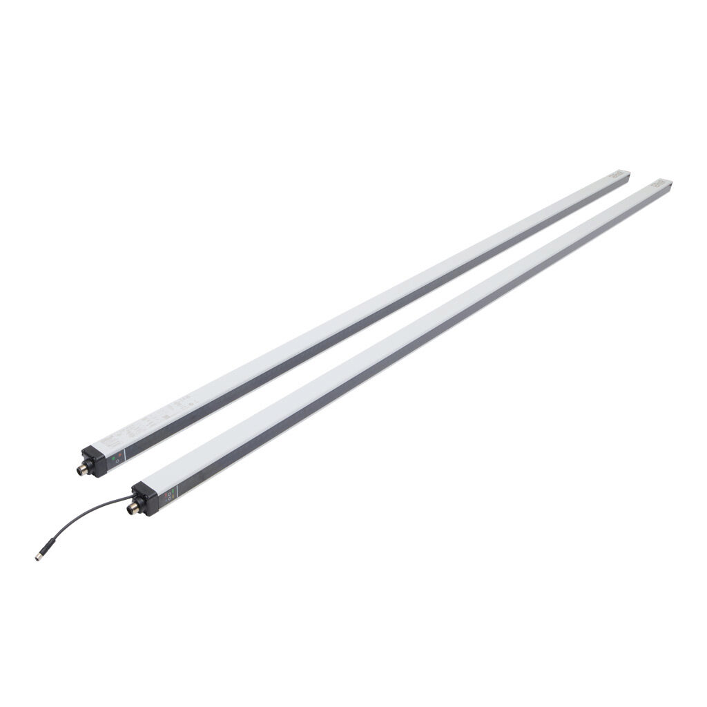 MI1501-AC - ReeR Micron light grid, sender/receiver pair, measuring, 10mm resolution, 1490mm detection height, 0-10m operating distance, (2) push-pull, (2) 4-20mA analog output, configurable, (1) 5-pin M12 quick-disconnect and (1) 8-pin M12 quick-...
