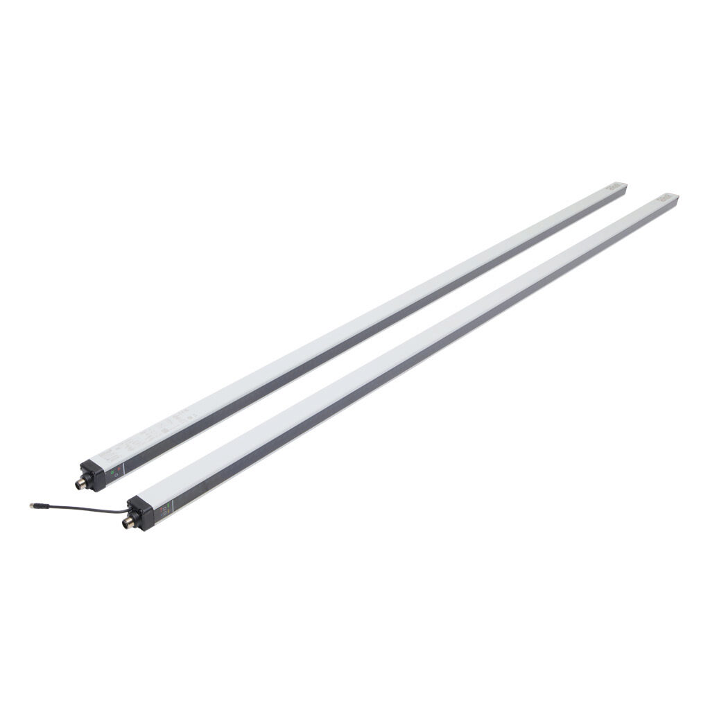 MI1503-AC - ReeR Micron light grid, sender/receiver pair, measuring, 30mm resolution, 1470mm detection height, 0-10m operating distance, (2) push-pull, (2) 4-20mA analog output, configurable, (1) 5-pin M12 quick-disconnect and (1) 8-pin M12 quick-...