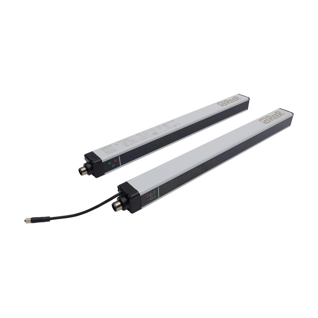 MI301-AC - ReeR Micron light grid, sender/receiver pair, measuring, 10mm resolution, 290mm detection height, 0-10m operating distance, (2) push-pull, (2) 4-20mA analog output, configurable, (1) 5-pin M12 quick-disconnect and (1) 8-pin M12 quick-di...