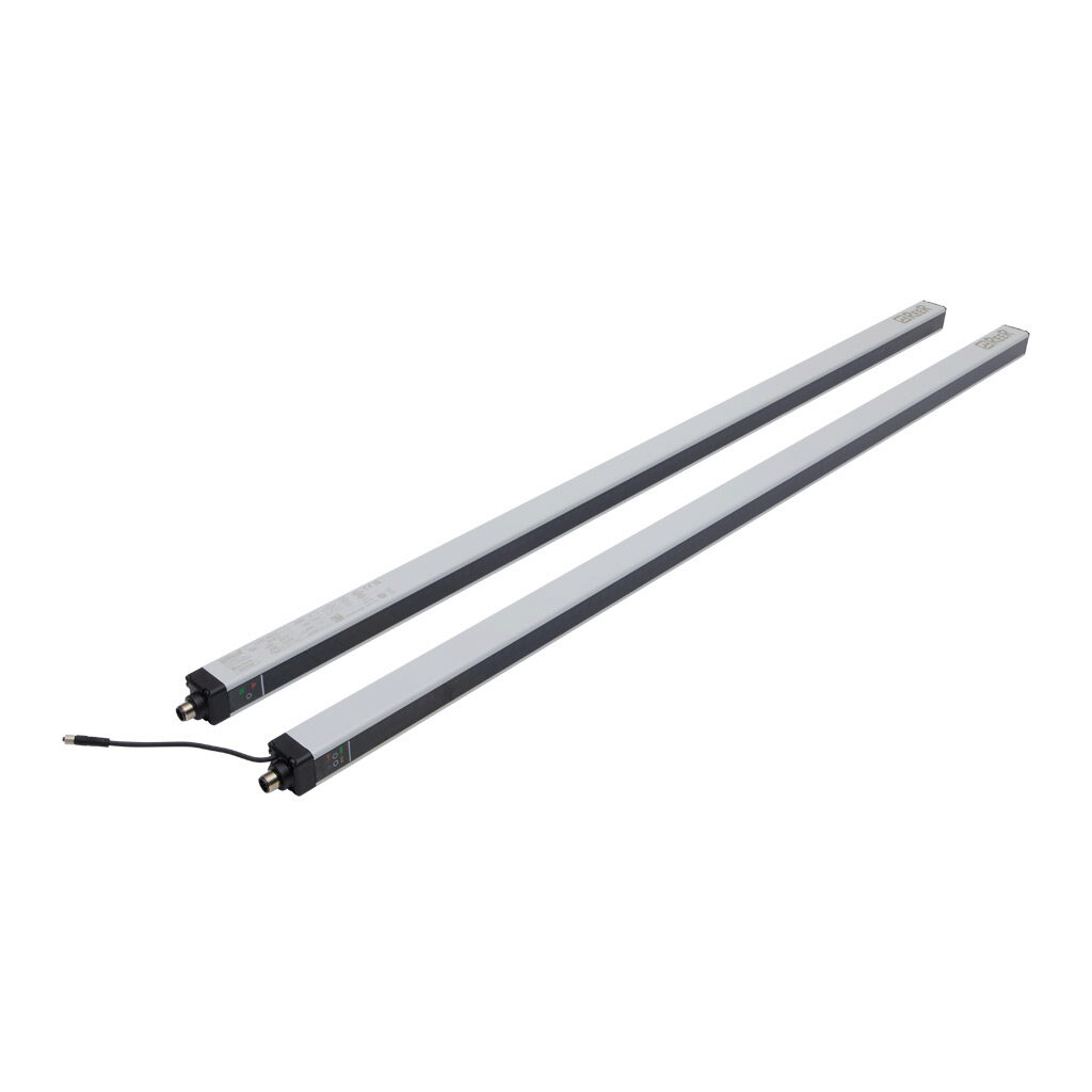MI901-AC - ReeR Micron light grid, sender/receiver pair, measuring, 10mm resolution, 890mm detection height, 0-10m operating distance, (2) push-pull, (2) 4-20mA analog output, configurable, (1) 5-pin M12 quick-disconnect and (1) 8-pin M12 quick-di...