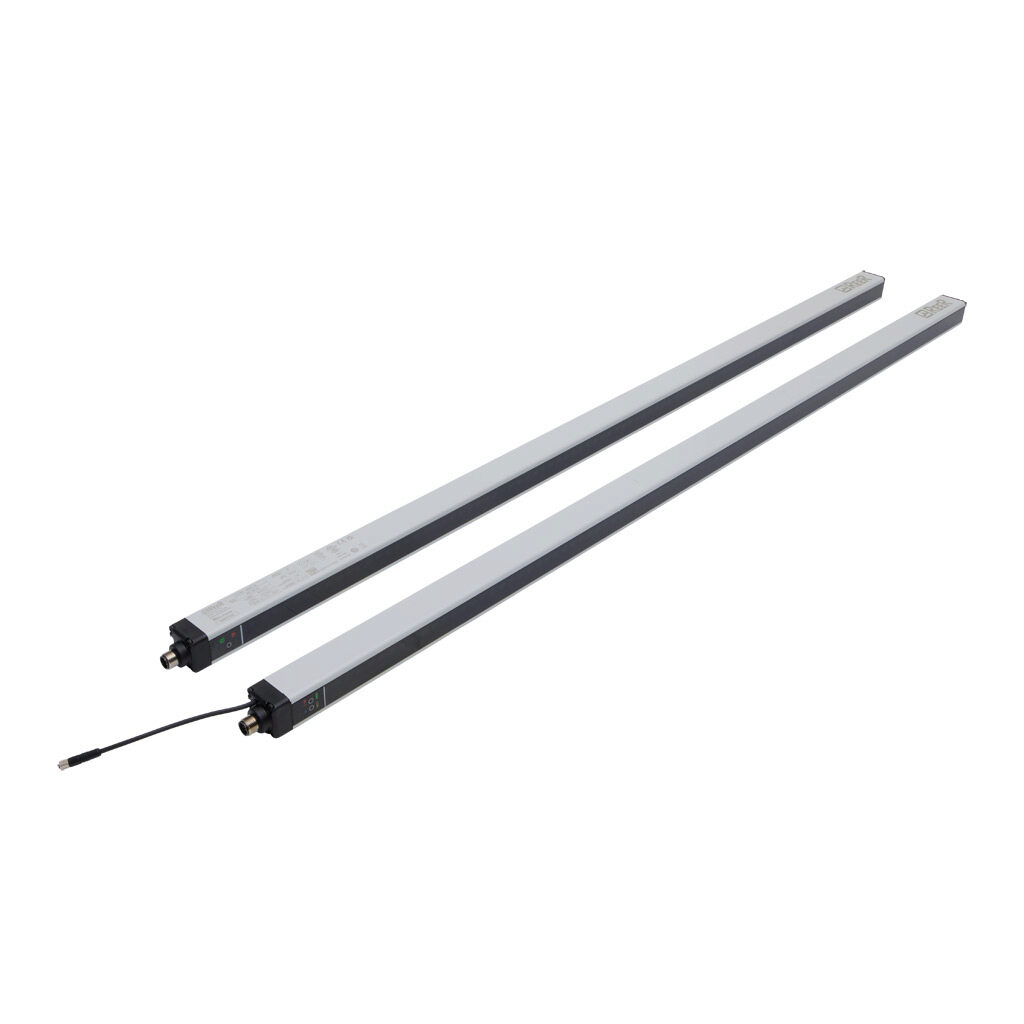 MI903-AC - ReeR Micron light grid, sender/receiver pair, measuring, 30mm resolution, 870mm detection height, 0-10m operating distance, (2) push-pull, (2) 4-20mA analog output, configurable, (1) 5-pin M12 quick-disconnect and (1) 8-pin M12 quick-di...