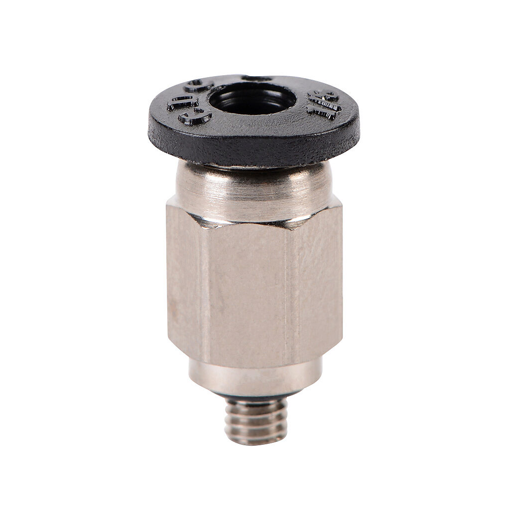 MS18-M3 - NITRA pneumatic push-to-connect fitting, straight, nickel-plated brass body, nickel-plated brass threads, Buna-N O-ring seal(s), (1) M3 x 0.5 male ISO to (1) 1/8in push-to-connect. Package of 5.