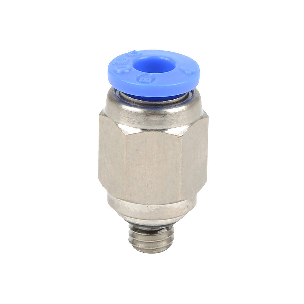MS4M-M5 - NITRA pneumatic push-to-connect fitting, straight, nickel-plated brass body, nickel-plated brass threads, Buna-N O-ring seal(s), (1) M5 x 0.8 male ISO to (1) 5/32in (4mm) push-to-connect. Package of 5.