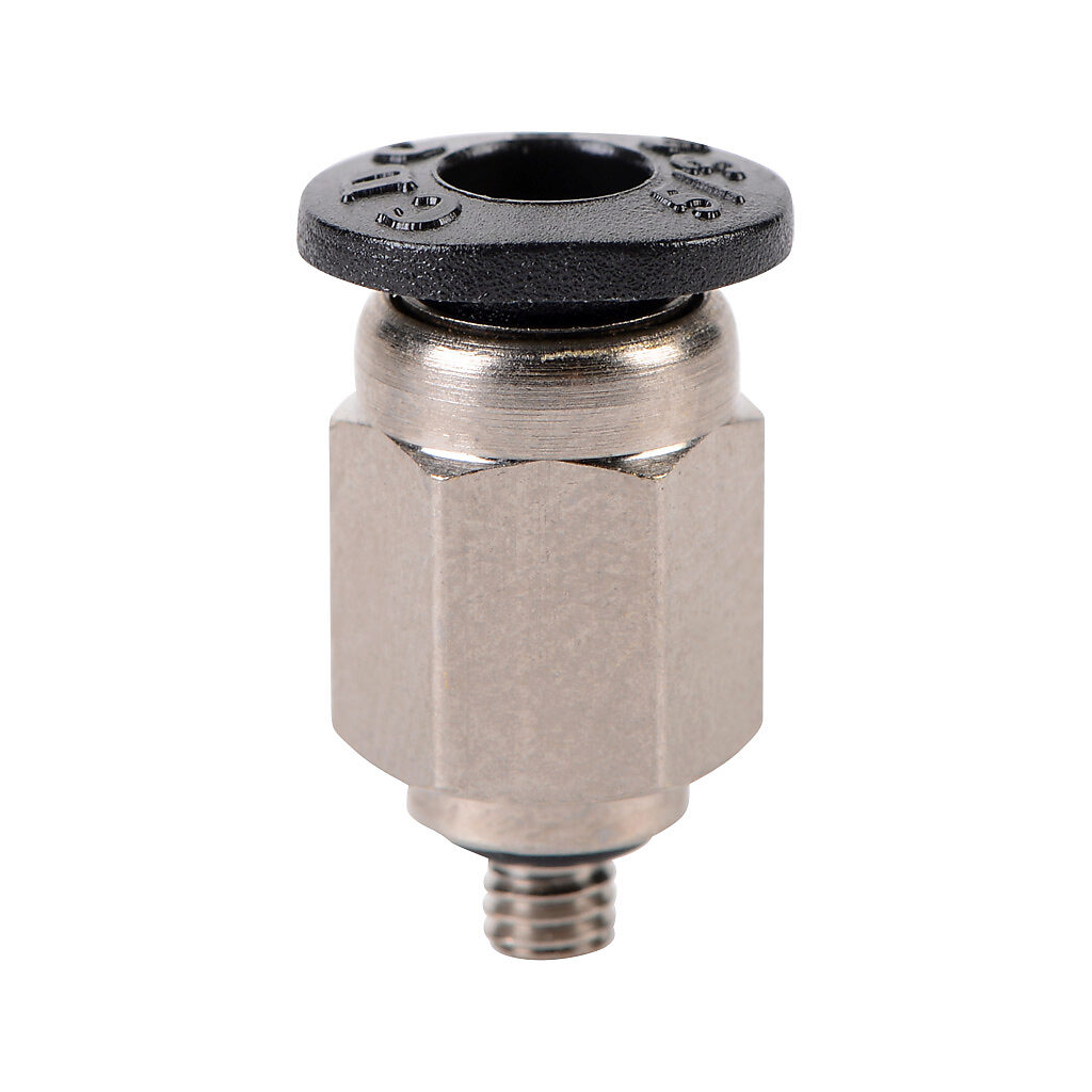 MS532-M3 - NITRA pneumatic push-to-connect fitting, straight, nickel-plated brass body, nickel-plated brass threads, Buna-N O-ring seal(s), (1) M3 x 0.5 male ISO to (1) 5/32in (4mm) push-to-connect. Package of 5.