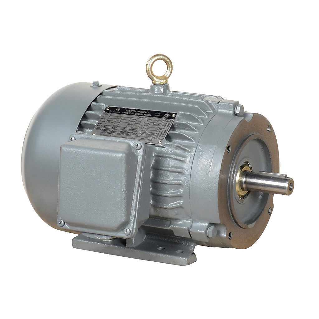 MTCP2-1P5-3BD18C - IronHorse MTCP2 premium efficiency AC induction motor, general purpose, inverter rated and severe duty, 1-1/2hp, 3-phase, 230/460 VAC, suitable for 208 VAC at 60 Hz, 1800rpm, TEFC, NEMA 145TC frame, cast iron, C-face/rigid base ...
