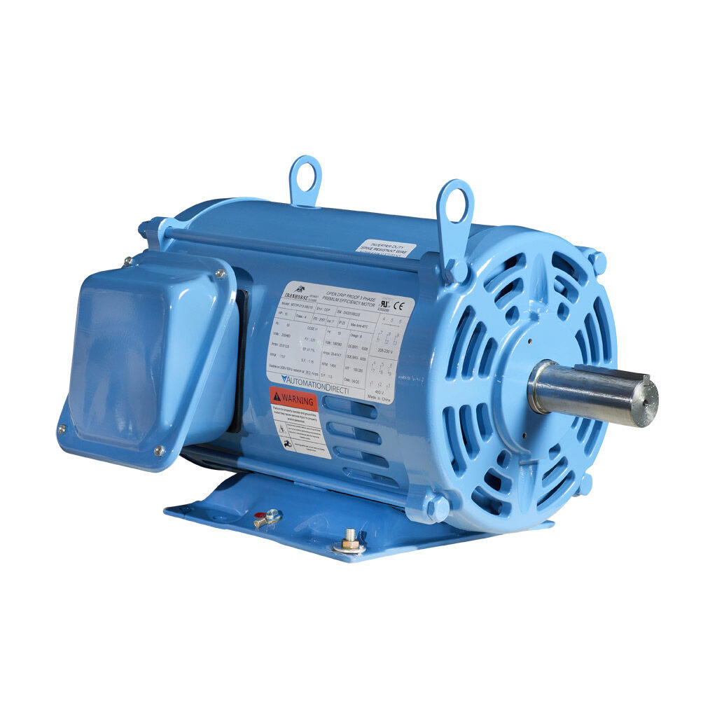 MTDP-010-3BD18 - IronHorse MTDP premium efficiency AC induction motor, general purpose and inverter rated, 10hp, 3-phase, 208-230/460 VAC, 1800rpm, ODP, NEMA 215T frame, rolled steel, rigid base mount.