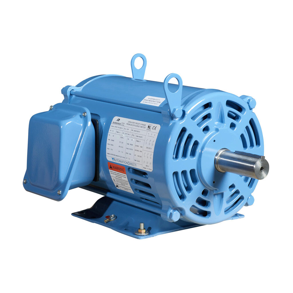 MTDP-7P5-3BD18 - IronHorse MTDP premium efficiency AC induction motor, general purpose and inverter rated, 7-1/2hp, 3-phase, 208-230/460 VAC, 1800rpm, ODP, NEMA 213T frame, rolled steel, rigid base mount.