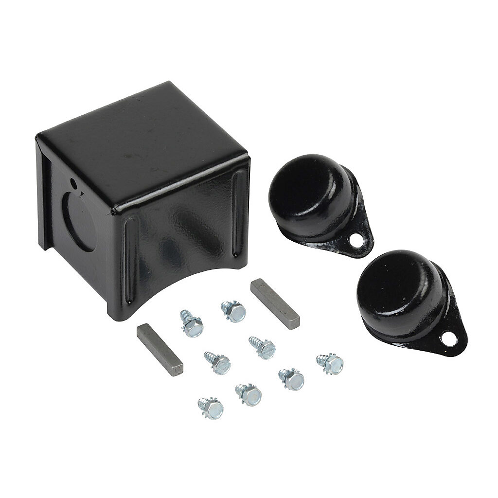 MTGA-KIT-1 - IronHorse DC motor spare parts kit, for use with IronHorse 1/4hp and smaller MTPM, MTGR and MTGP series DC motors and gearmotors, includes (2) metal brush cap covers, (1) terminal box, (1) 1/8in shaft key and (1) 3/16in shaft key.