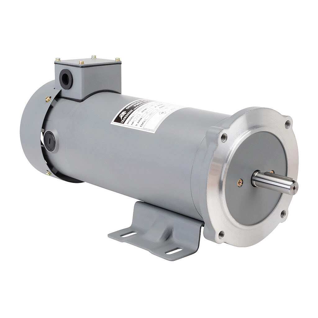 MTPM-1P5-1L18 - IronHorse MTPM DC permanent magnet motor, SCR-PWM rated, 1-1/2hp, 90 VDC, 1800rpm, TEFC, NEMA 56C frame, rolled steel, C-face/removable rigid base mount. Replacement brushes included.