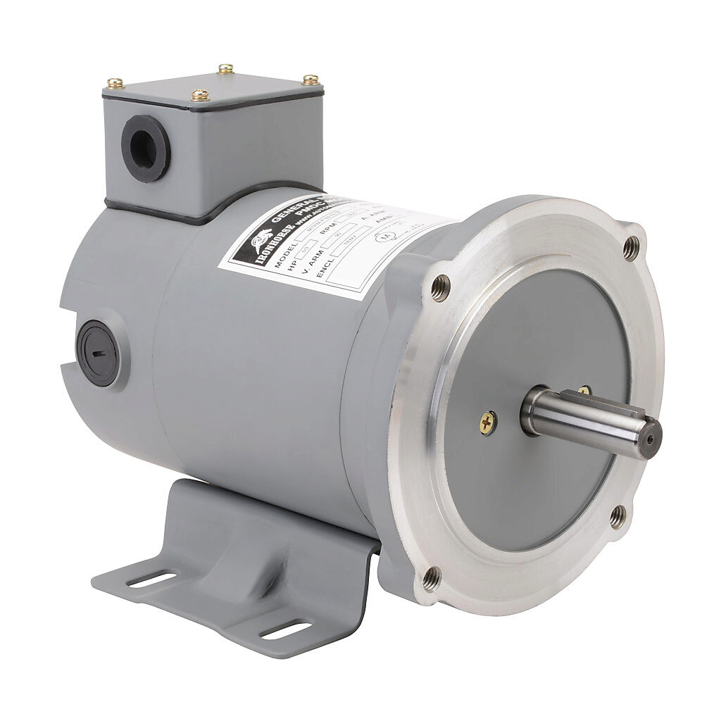 MTPM-P33-1L18 - IronHorse MTPM DC permanent magnet motor, SCR-PWM rated, 1/3hp, 90 VDC, 1800rpm, TENV, NEMA 56C frame, rolled steel, C-face/removable rigid base mount. Replacement brushes included.
