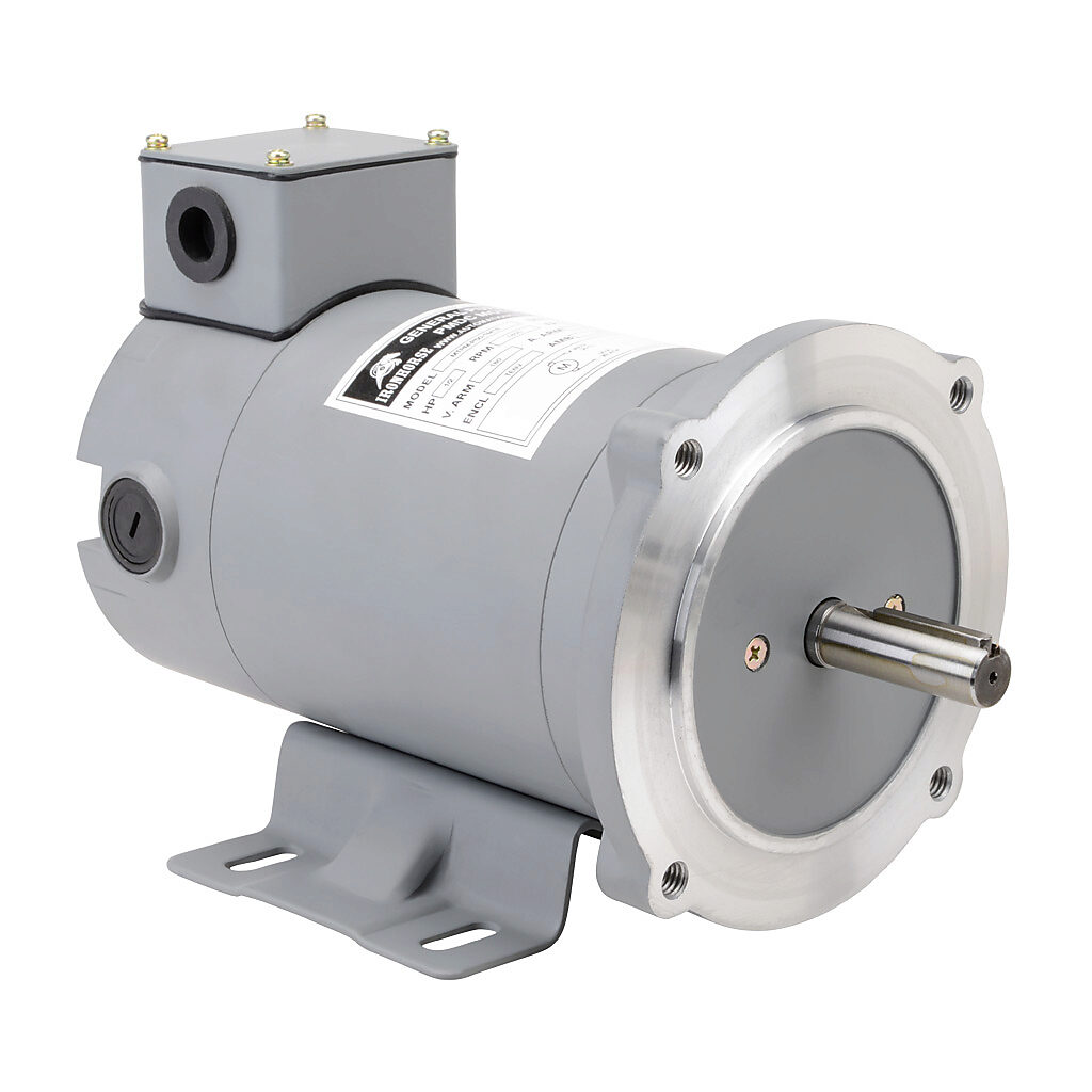 MTPM-P50-1M18 - IronHorse MTPM DC permanent magnet motor, SCR-PWM rated, 1/2hp, 180 VDC, 1800rpm, TENV, NEMA 56C frame, rolled steel, C-face/removable rigid base mount. Replacement brushes included.