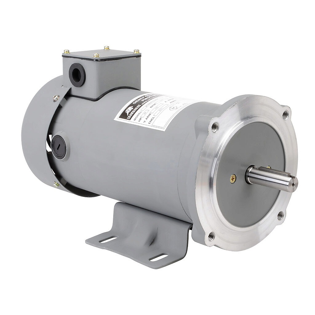 MTPM-P75-1M18 - IronHorse MTPM DC permanent magnet motor, SCR-PWM rated, 3/4hp, 180 VDC, 1800rpm, TEFC, NEMA 56C frame, rolled steel, C-face/removable rigid base mount. Replacement brushes included.