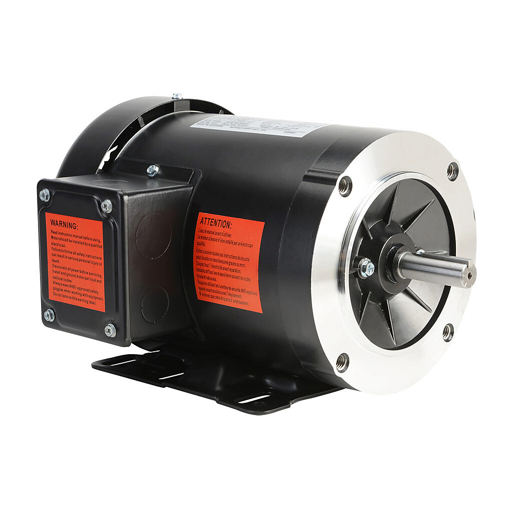 MTRP-001-3BD36 - IronHorse MTR premium efficiency AC induction motor, general purpose and inverter rated, 1hp, 3-phase, 208-230/460 VAC, 3600rpm, TEFC, NEMA 56C/HC frame, rolled steel, C-face/removable rigid base mount.