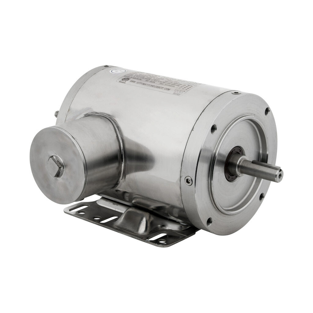 MTSN-001-3BD18 - IronHorse MTS premium efficiency AC induction motor, washdown and inverter rated, 1hp, 3-phase, 208-230/460 VAC, 1800rpm, TENV, NEMA 56C frame, 304 stainless steel, C-face/rigid base mount.