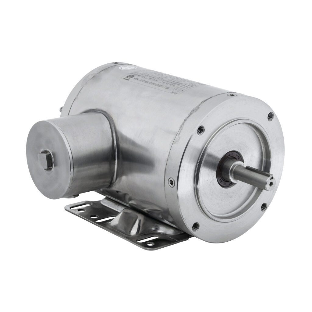MTSN-001-3BD36 - IronHorse MTS premium efficiency AC induction motor, washdown and inverter rated, 1hp, 3-phase, 208-230/460 VAC, 3600rpm, TENV, NEMA 56C frame, 304 stainless steel, C-face/rigid base mount.