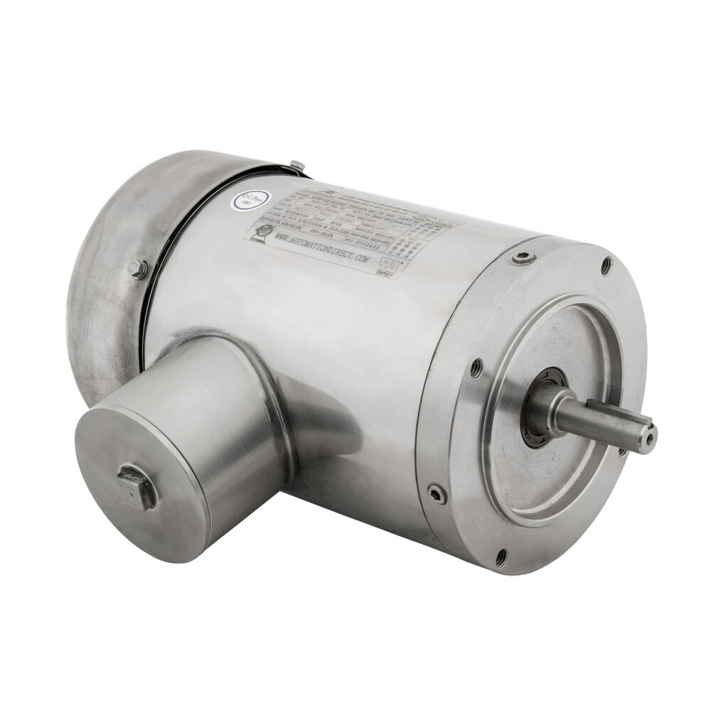 MTSP-001-3BD18R - IronHorse MTS premium efficiency AC induction motor, washdown and inverter rated, 1hp, 3-phase, 208-230/460 VAC, 1800rpm, TEFC, NEMA 56C frame, 304 stainless steel, C-face mount.
