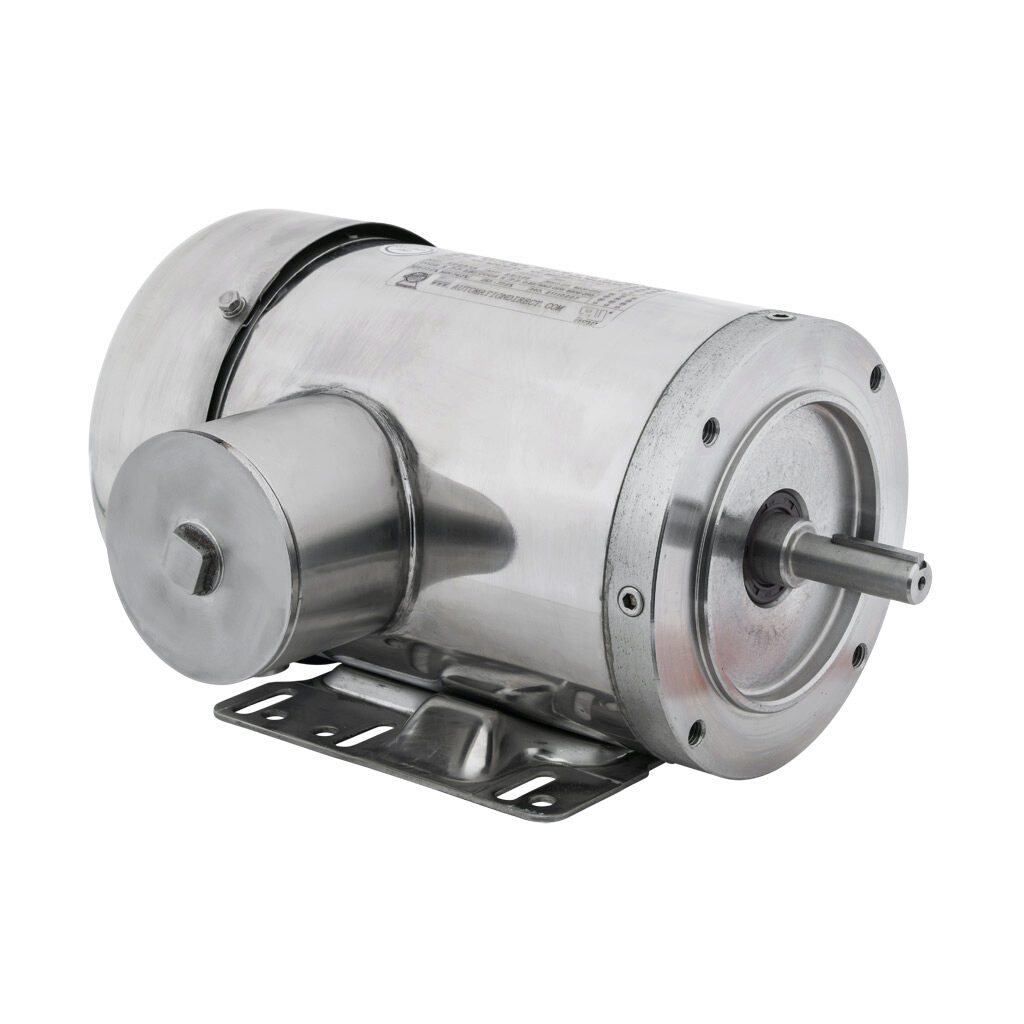 MTSP-001-3BD36 - IronHorse MTS premium efficiency AC induction motor, washdown and inverter rated, 1hp, 3-phase, 208-230/460 VAC, 3600rpm, TEFC, NEMA 56C frame, 304 stainless steel, C-face/rigid base mount.