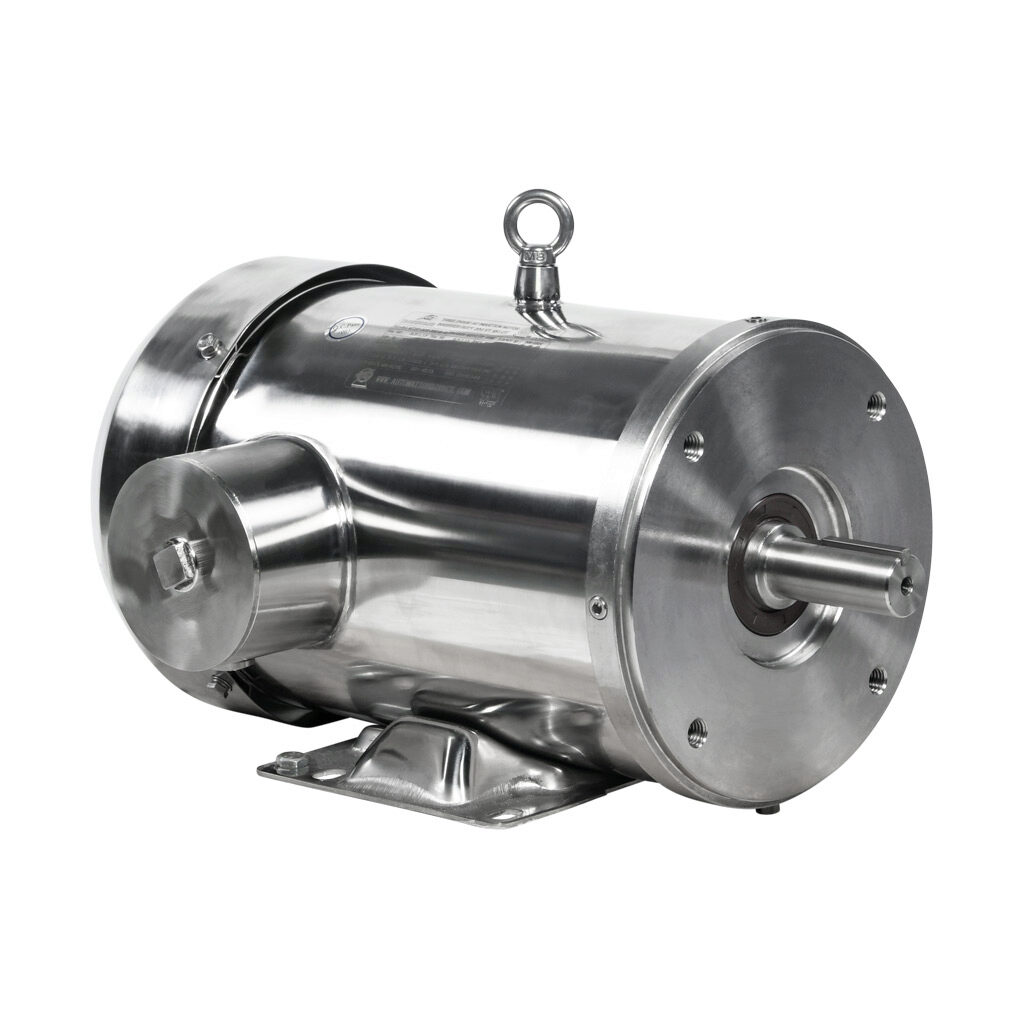 MTSP-003-3BD18-18 - IronHorse MTS premium efficiency AC induction motor, washdown and inverter rated, 3hp, 3-phase, 208-230/460 VAC, 1800rpm, TEFC, NEMA 182TC frame, 304 stainless steel, C-face/rigid base mount.