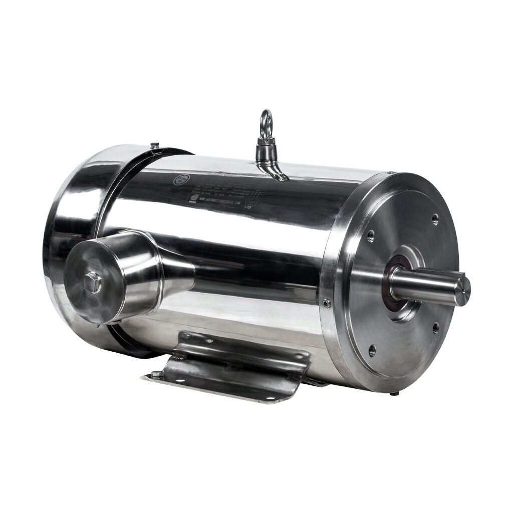 MTSP-005-3BD12 - IronHorse MTS premium efficiency AC induction motor, washdown and inverter rated, 5hp, 3-phase, 208-230/460 VAC, 1200rpm, TEFC, NEMA 215TC frame, 304 stainless steel, C-face/rigid base mount.