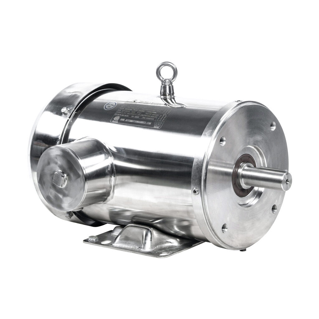 MTSP-005-3BD36 - IronHorse MTS premium efficiency AC induction motor, washdown and inverter rated, 5hp, 3-phase, 208-230/460 VAC, 3600rpm, TEFC, NEMA 184TC frame, 304 stainless steel, C-face/rigid base mount.