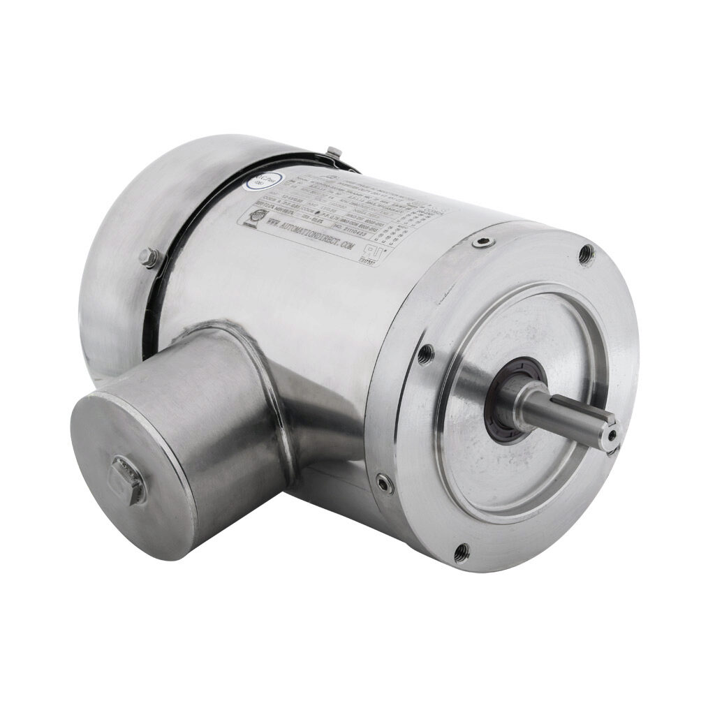 MTSP-P33-3BD36R - IronHorse MTS premium efficiency AC induction motor, washdown and inverter rated, 1/3hp, 3-phase, 208-230/460 VAC, 3600rpm, TEFC, NEMA 56C frame, 304 stainless steel, C-face mount.