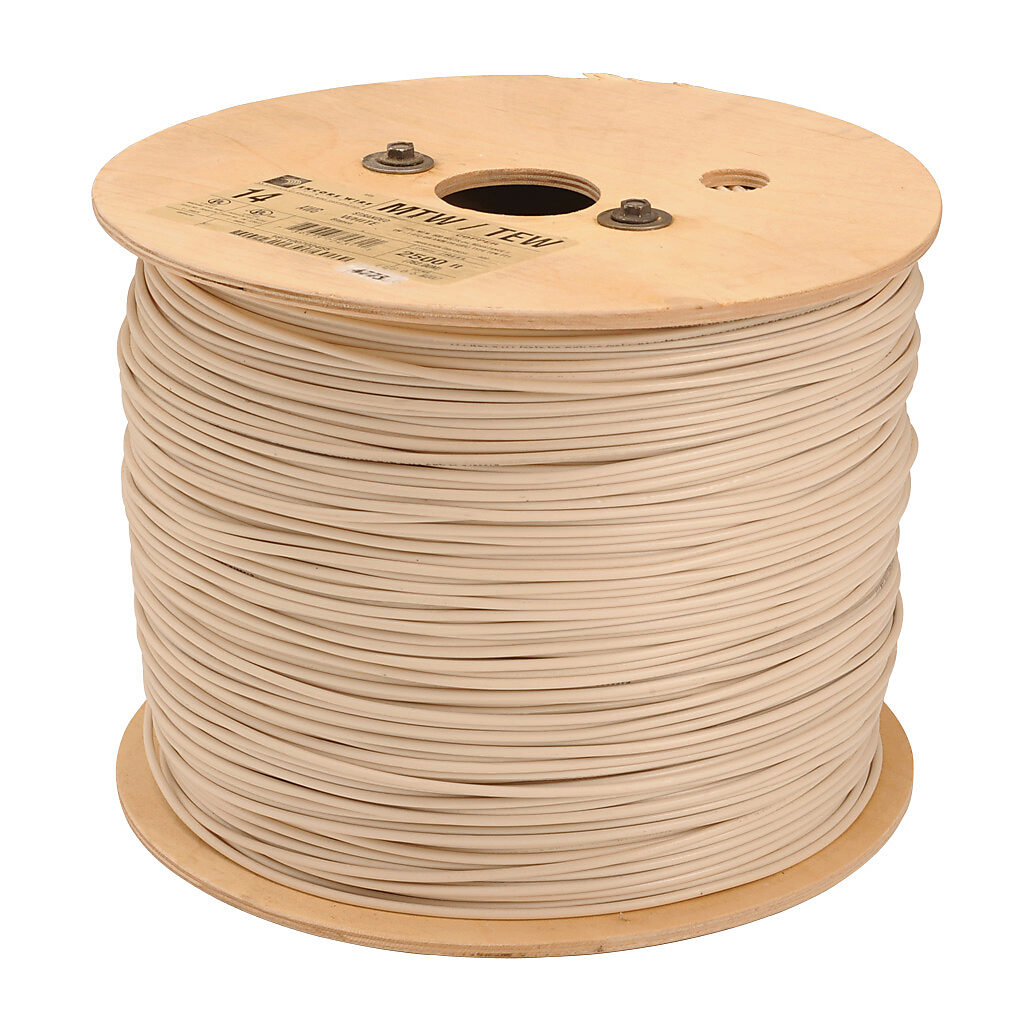 MTW16WH25 - Atlas Wire MTW hook-up wire, single conductor, 16 AWG, 26-stranded, bare copper, PVC conductor insulation material, white, 600V, 2500ft reel.