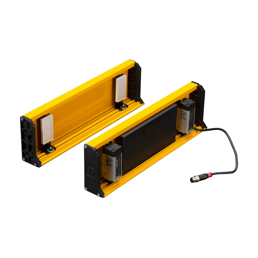 MZ-L2XP-TRX - ReeR L-type muting bracket pair, active/passive pair, 2 crossed or parallel beams, one way. For use with ReeR Safegate light curtains.