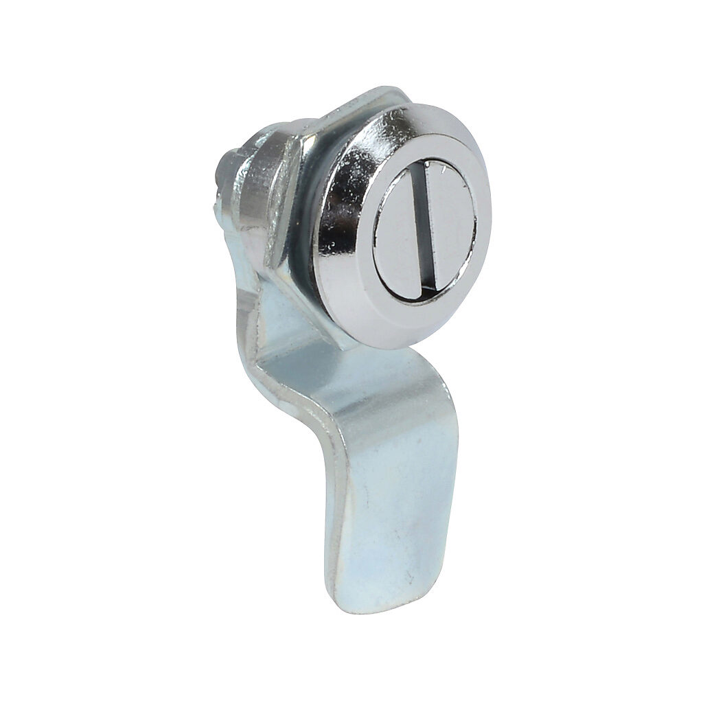N1C14T - Wiegmann enclosure latch, slotted, 1/4-turn semi-flush, 1-point, plated steel. For use with single-door NEMA 1 enclosures.