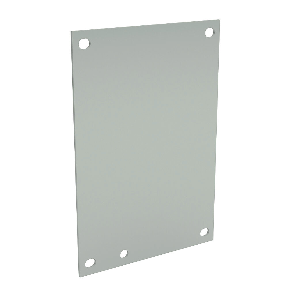 N1P0608 - Wiegmann subpanel, carbon steel, white, powder coat finish. For use with 8x6 (HxW) N1C06080x, RHC060804 and WA080604GIE enclosures.
